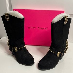 Betsey Johnson Leather Studded Boots